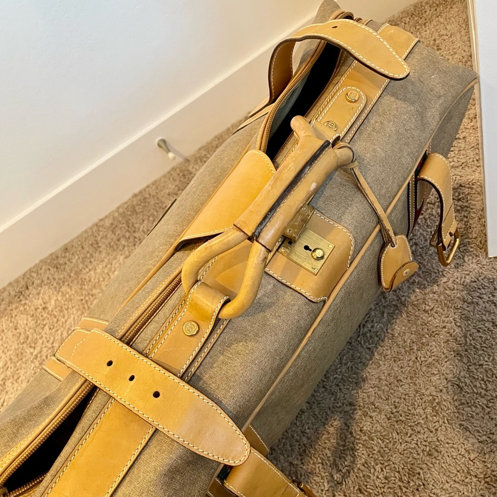 Gucci Vintage Fabric & Leather Suitcase Luggage - Picture 4 of 10